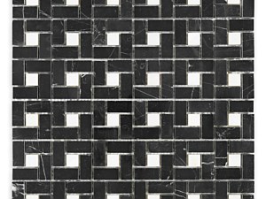 Negro Marquina Marble Pinwheel with White Dot Polished or Honed